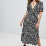 Free People  Looking For Love Black White Midi Dress Size 4 Boho Festival Photo 2