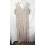 Candalite Plus Sz 2X Dress Maxi Beige Lace Sequin Cold Shoulder Full Length 794 Photo 1