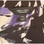 Vera Wang Simply Vera  | NWT Petite Purple, Black, & White Button Down Top | PXL Photo 2