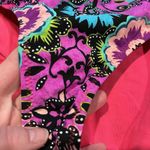 Nanette Lepore Swimsuit Womens Large Floral Pink Print Strapless Bathing EUC Photo 5