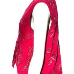 Chico's Design Red Embroidered Button Front Vest Boho Folk Art Sleeveless Jacket Photo 1