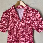 Boden red floral mini tea dress Size 4P Photo 2