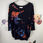 Babaton  by Aritzia Watercolor Black Jersey Knit Top - Size - XXS Photo 0