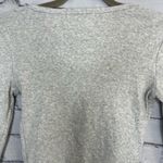 Gray Button Down Long sleeve Fitted Shirt Cropped SZ XS Lightweight Petite Y2K Photo 9