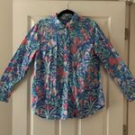 Talbots Ratti Tropical Print Classic Cotton Shirt Size XL Preppy Resortwear Photo 10