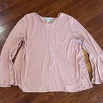 She & Sky  long sleeve split tie back pink top size large Photo 2