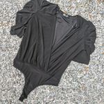 EUC 21 Saints Ruffled Sleeve Black Bodysuit sz S Photo 0