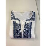 Saint Tropez West  Embroidered Blouse Top White Blue Long Sleeve Boho Medium Photo 9