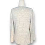 Loft  Sweater Heather Grey Textured Neutral Knit Pullover Crewneck Raglan Sleeve Photo 4