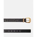 Versace Logo Studded Allover Leather Belt Black Gold $975 Large 90 cm New w/tag Photo 3