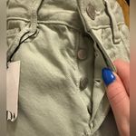 ZARA NWT Wide Leg High Rise Button Fly Sage Green Jeans Size 30 Photo 5