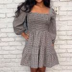 Free People NWT self contrast Edvina plaid bohemian mini dress / sold at anthro $135 Photo 1