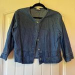 Better Than Basic Petite Denim Embroidered Cropped Jacket Women's Size PM Size M Photo 3
