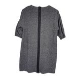 BCBGeneration  Marled Charcoal Gray Boxy V-Neck Knit Tunic Sweater Size Small Photo 1