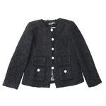 J.Crew NWT Collection Lady Jacket in Black Textured Tweed Jewel Button 8 $378 Photo 2