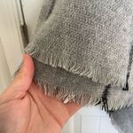 Max Studio EUC |  women’s acrylic‎ gray striped double layer poncho sweater Photo 5