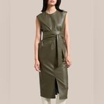 Modern Citizen  Pilar Faux Leather Dress in Olive Green size small Photo 2