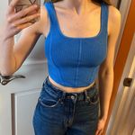House of Harlow Blue Crochet Crop Top Photo 5
