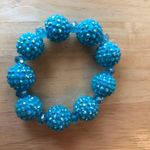 Blue Beaded Stretch Bracelet Retro Disco Trendy Photo 1