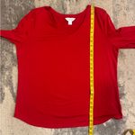 Liz Claiborne  Red Long Sleeve V-Neck Top Photo 6
