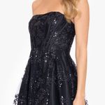 Blondie Nites “Tori” Strapless Glitter Mesh Corset Gown Black Junior’s Sz 13 Photo 2