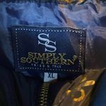 Simply Southern Navy Gold Anchor Puffer Vest Size XL Photo 3