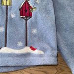 Croft & Barrow Womens Blue Fleece Christmas Sweater Birdhouse Design-Size XL Photo 8