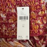 Anthropologie Anthropologoie Jumpsuit Women 1X Orange Harem Tropical Floral Birds Beach Cruise Photo 5