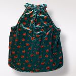 Loft NWT Floral Velvet Shirred Halter Top Size Small Green Photo 4