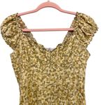 ZARA  Yellow Ditsy Floral Smocked Mini Dress Size XS‎ Photo 4