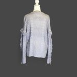 Simply Southern  Lilac Grey Cable Knit Fringe Sweater Size Large Photo 1