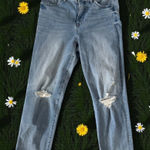 EXPRESS Light Wash Distressed Straight Ankle Jeans Size 8 Photo 0