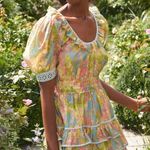 Love Shack Fancy NWT $495 Pastel Fields Safiya Scoop Neck Mini Puff Sleeve Dress M Photo 3