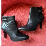 Brooks Brothers Elegant Black Leather Heeled Ankle Boots by Photo 1