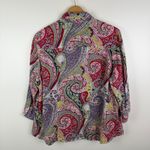 Chico's  Paisley Button Up Shirt Size 2 (12/14) Multicolor Lightweight Boho Office Photo 4