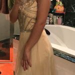 Tony Bowls Champagne beaded designer prom dress Photo 1