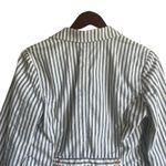 CAbi Women Jacket 4 Blue White Striped Cotton Peplum Preppy Boho Chic Y2K Retro Photo 8