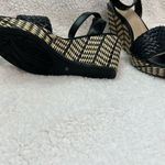 Impo  platform wedge sandals black faux leather size 7 M braided ankle st… Photo 6