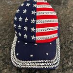 NWOT American Flag Stars and Stripes Studded Red/White/Blue Fourth of July Hat Photo 0