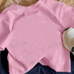 SheIn Cropped Cherry Pink Tee Photo 1