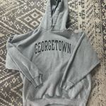 Brandy Melville Gray Hoodie with Blue Georgetown Print Photo 1