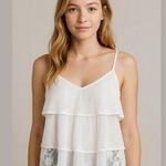 American Eagle Brand Lace Ruffle Embroidered Cami Tank Top Photo 0
