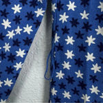 Boden Jersey Midi Dress Size 4L Blue White Stars Novelty Stretch Modest Church Photo 5