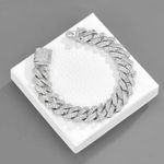 Men Silver Punk Hip Hop Style Btacelet Photo 0