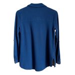Soft Surroundings  Sydney Shirt Button Up Roll Tab Long Sleeve Blue XS Cotton Photo 2