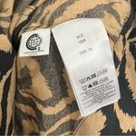 Ganni Printed Crepe Wrap Blouse Tannin Size 34 Zebra Photo 8