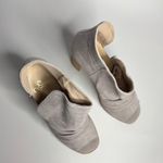 42 Gold Womens Loyalty Peep Toe Bootie in Fog Kid Suede Gray Size 10 Photo 5