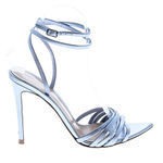 Gianvito Rossi  Lita Silver / Ice Blue Ankle Wrap Sandals Strappy Heels Size 36.5 Photo 0