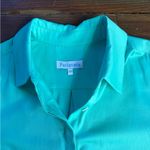 Perlavera 100% Cotton Christy Poplin Button Collared Shirt Dress ~ Size XS 💛🍄 Blue Photo 9