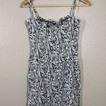AFRM Isla Smocked Mini Dress XL Zebra Print Spaghetti Strap NEW Photo 1